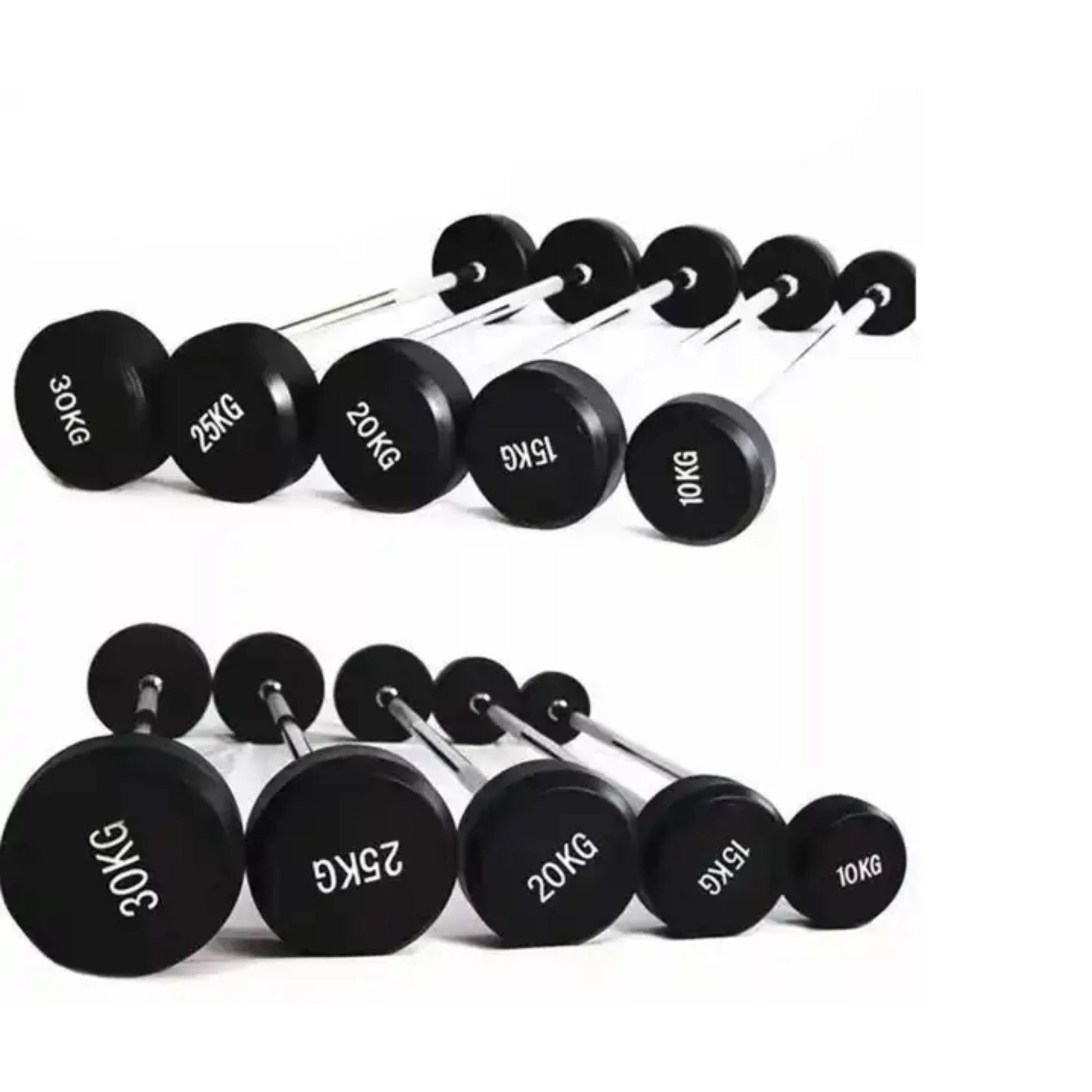 Straight and EZ Curl Fixed Weight Barbell Sets - 20 to 100 LB - Jack Righteous