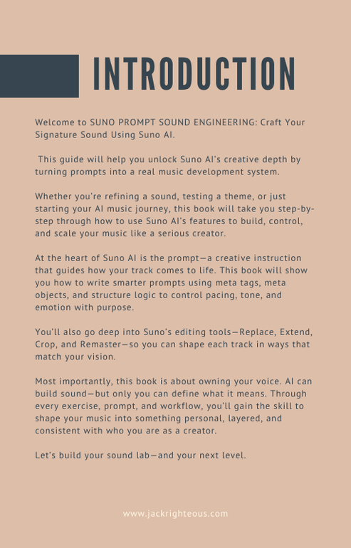 Sound Design Script Promt Example Suno Prompt Sound Engineering Guide - First Edition – Jack Righteous