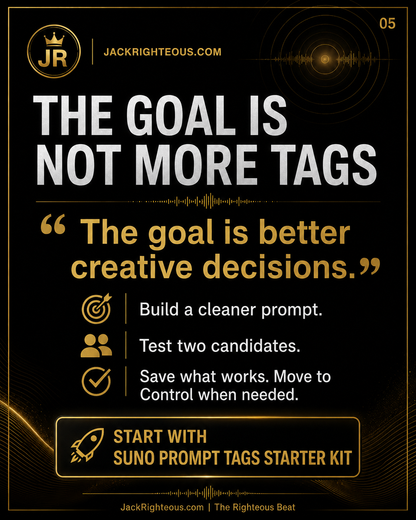 Suno Prompt Tags action guide for applying structured tags to real AI music creation workflows