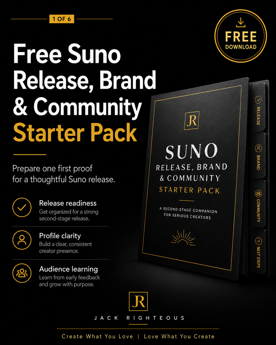 Suno Release, Brand and Community Starter Pack by Jack Righteous.
