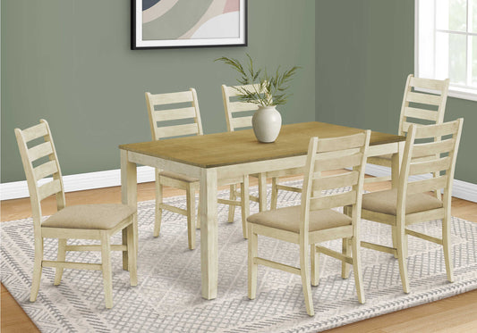 Table à manger en bois plaqué antique blanc et brun - Monarch (I1335) - Jack Righteous