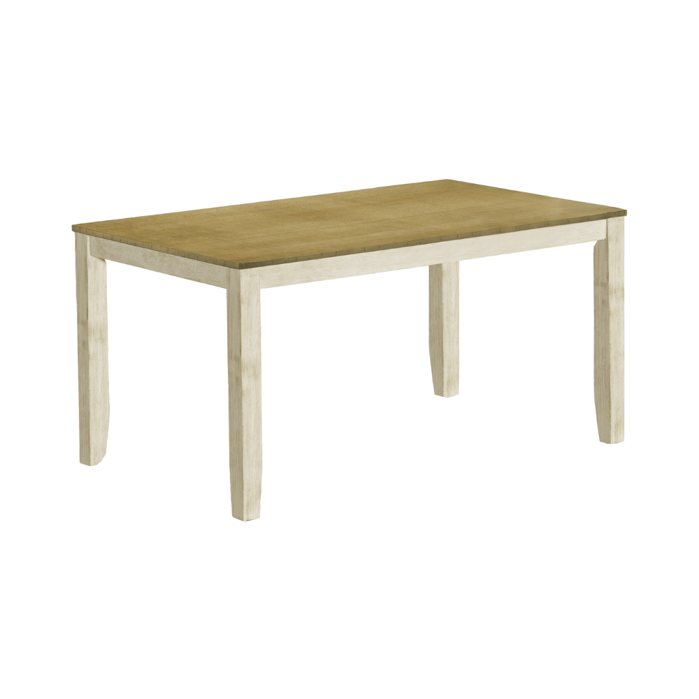 Table à manger en bois plaqué antique blanc et brun - Monarch (I1335) - Jack Righteous