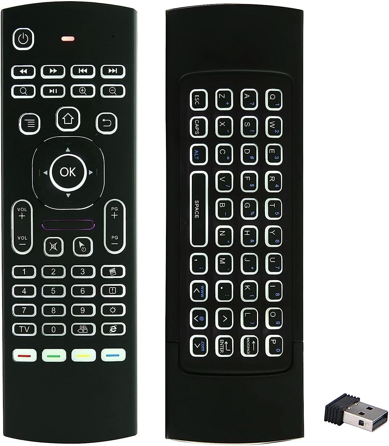 Télécommande Air Mouse 2,4 G rétroéclairée, clavier sans fil - Téléviseur, PC, Windows, Mac OS, Linux - Jack Righteous