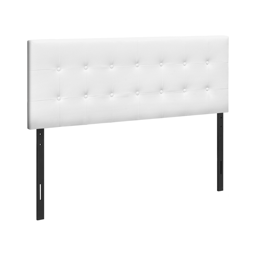 Tête de lit Queen en simili - cuir blanc - Monarch (I6002Q) - Jack Righteous