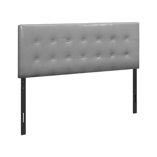 Tête de lit Queen en simili - cuir gris - Monarch (I6001Q) - Jack Righteous