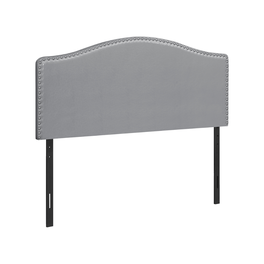 Tête de lit Queen en simili - cuir gris - Monarch (I6011Q) - Jack Righteous