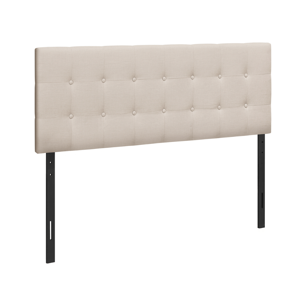 Tête de lit Queen en tissu beige - Monarch (I6004Q) - Jack Righteous