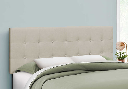 Tête de lit Queen en tissu beige - Monarch (I6004Q) - Jack Righteous