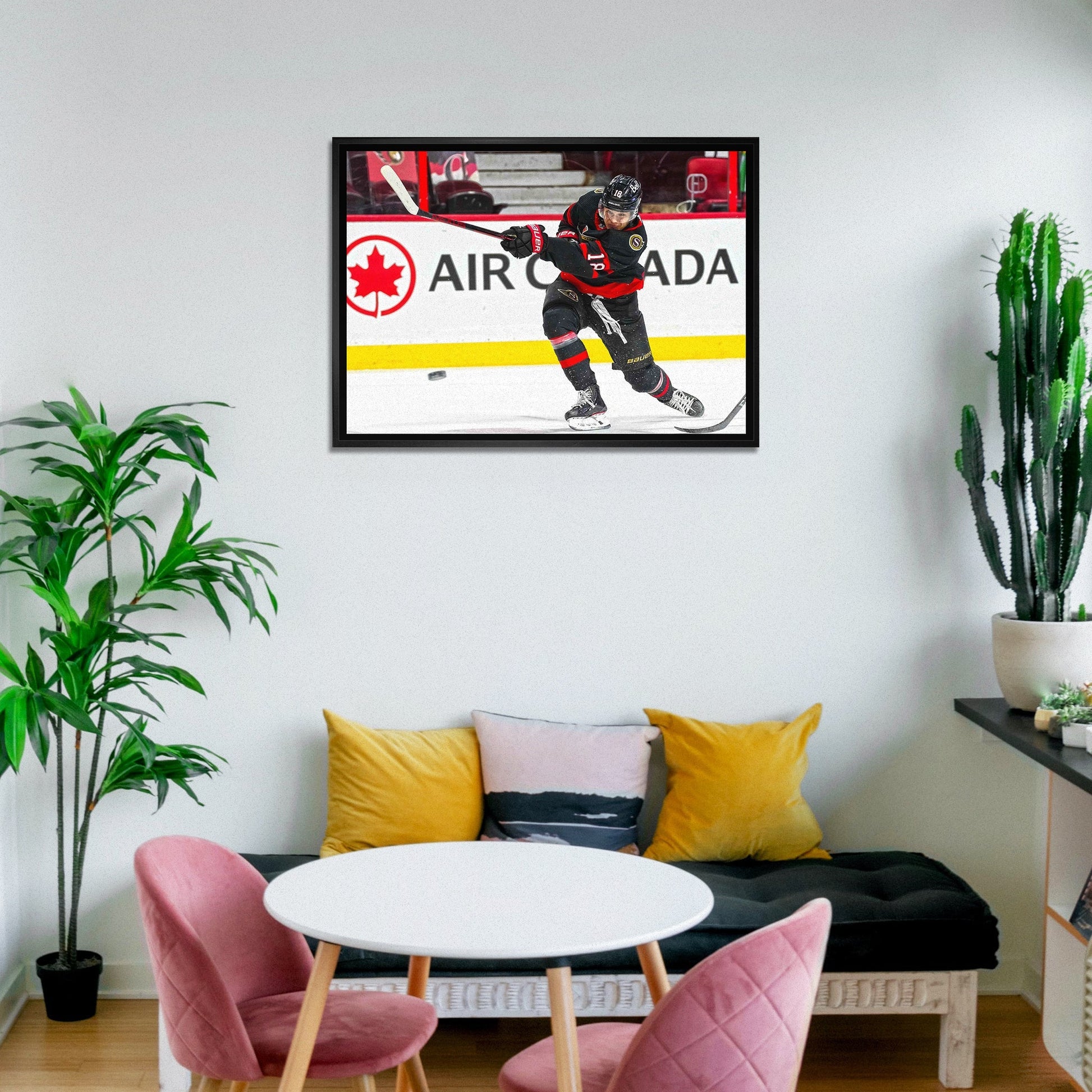 Tim Stutzle Ottawa Senators Framed 20x29 Shooting Canvas - Jack Righteous