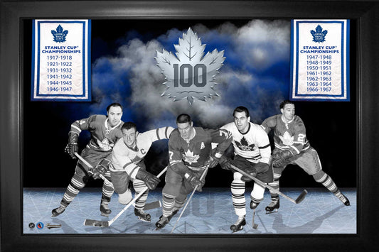 Toronto Maple Leafs Stanley Cup Dynasty 100th Anniversary Legends 16x20 Framed Photo - Featuring Championship Years 1917 - 1967 - Jack Righteous