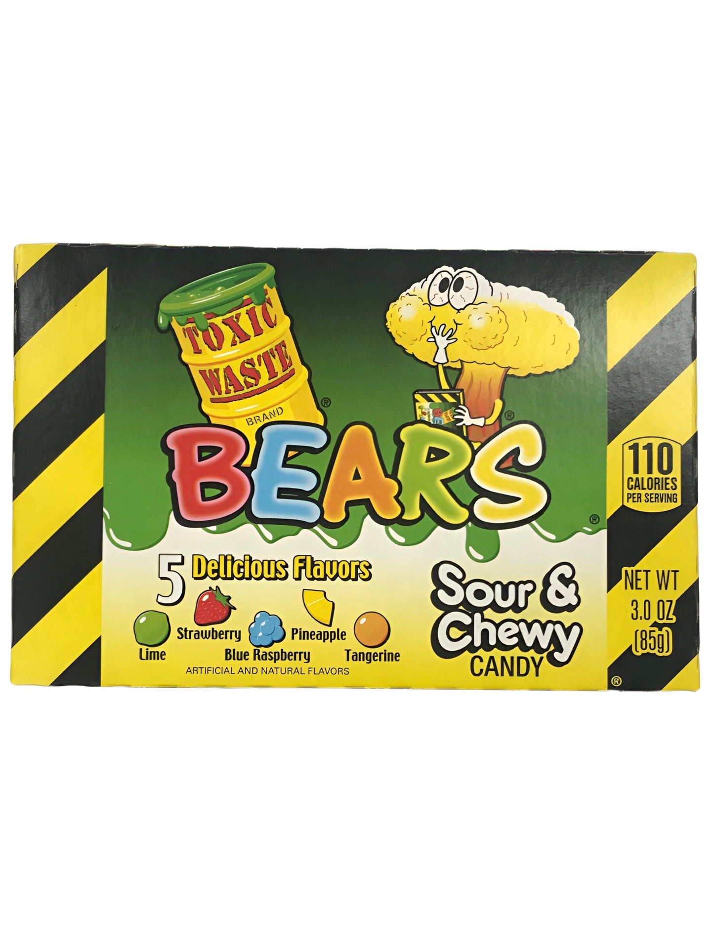 Toxic Waste Bears Sour & Chewy Candy Theatre Box 3OZ - BB 02/24