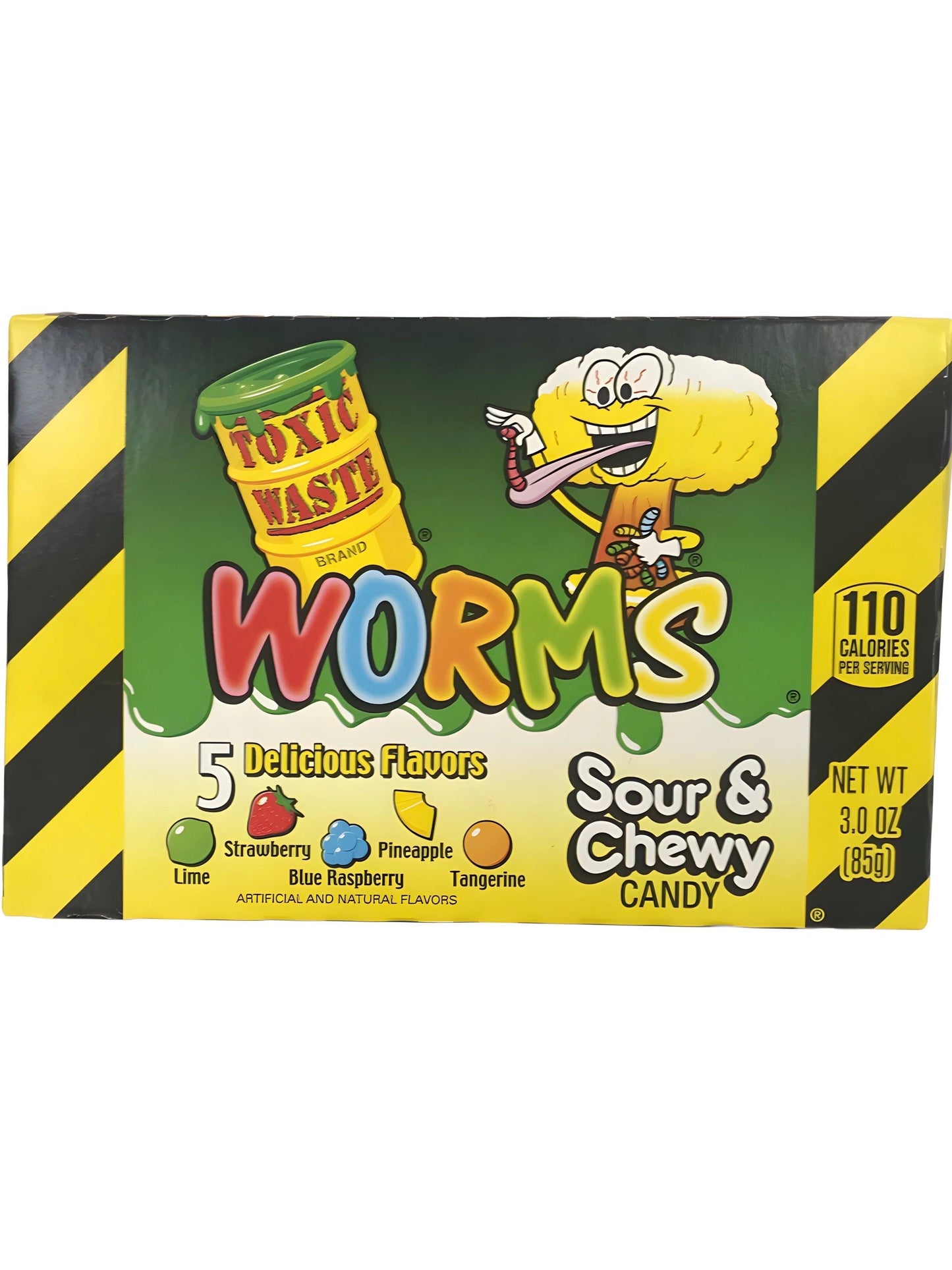 Toxic Waste Worms Sour & Chewy Candy Theatre Box 3OZ - BB 02/24