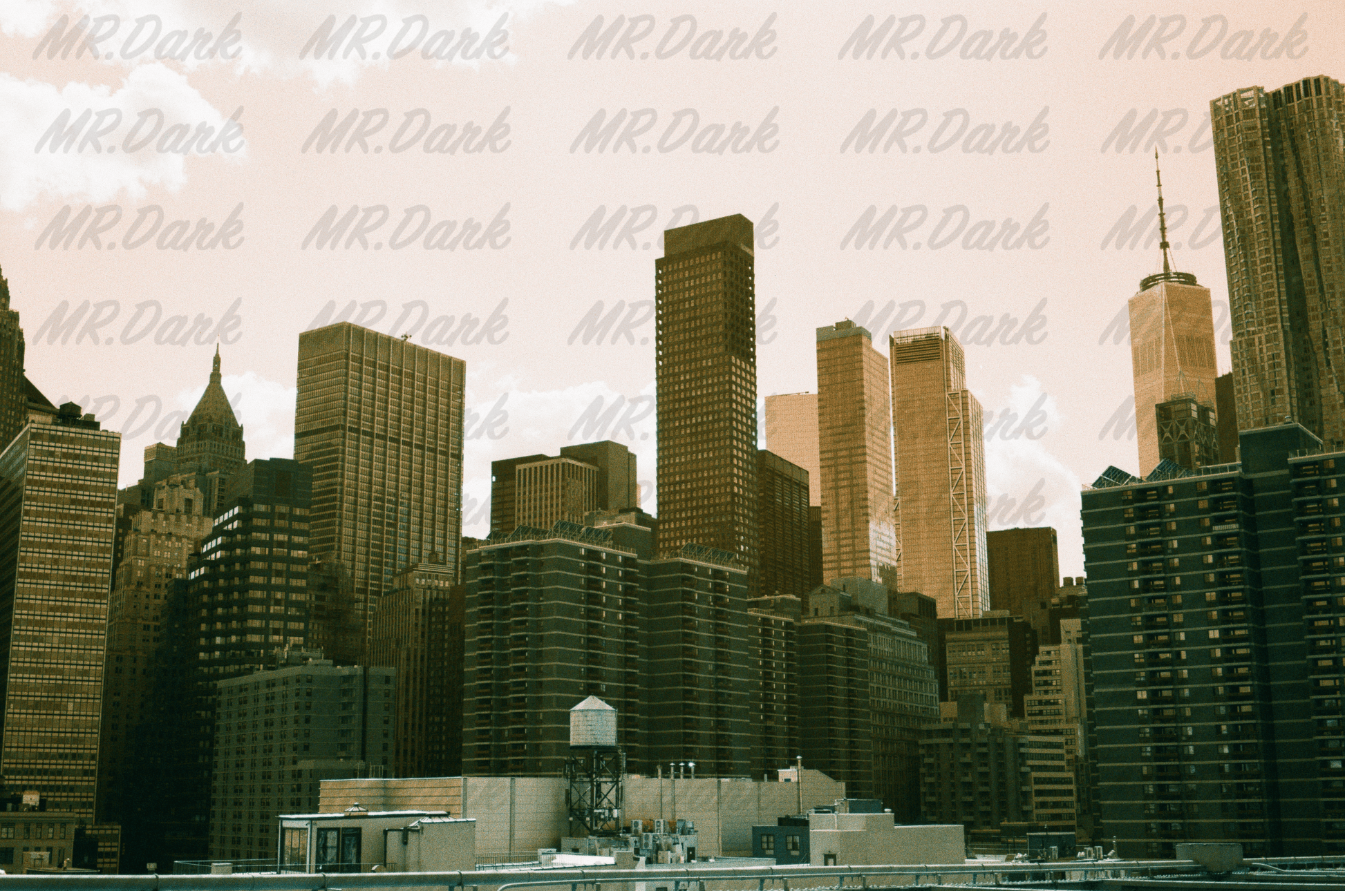 Urban Skyline: NYC High - Rises at Dawn - LomoChrome Turquoise - Jack Righteous