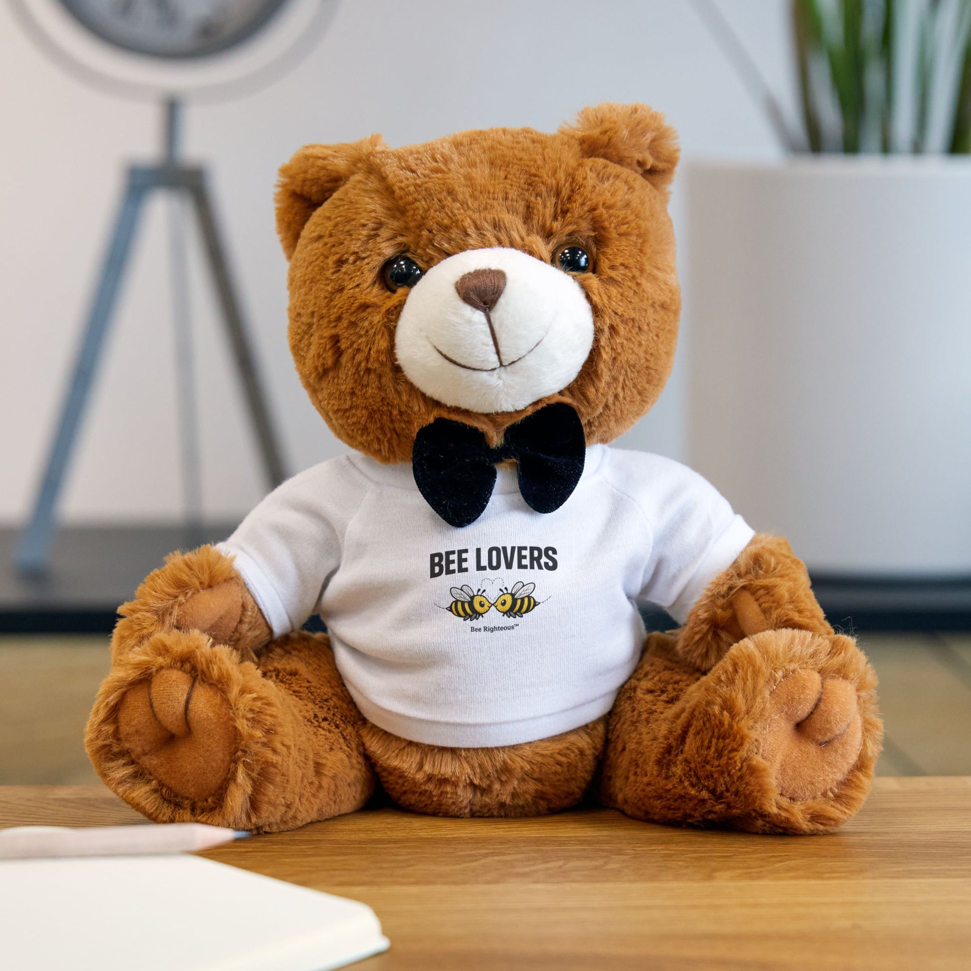 Valentine's Bee Lovers teddy bear with T-shirt, product view 1