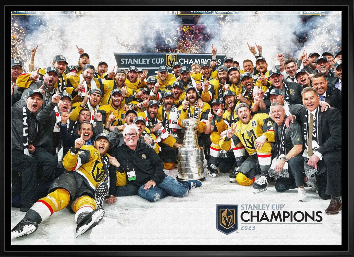 Vegas Golden Knights 20x29 Framed Canvas 2023 Stanley Cup - Jack Righteous