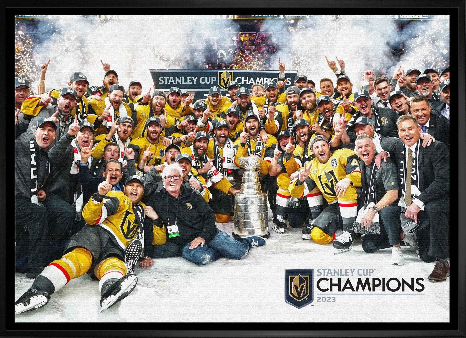 Vegas Golden Knights 20x29 Framed Canvas 2023 Stanley Cup - Jack Righteous