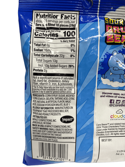Warheads Care Bears Sour Grumpy Bears 4.5OZ U.S Edition