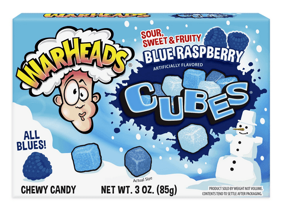 Warheads Cubes Blue Raspberry Christmas