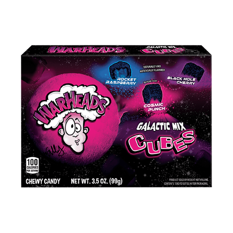 Warheads Galactic Mix Cubes Theatre Box