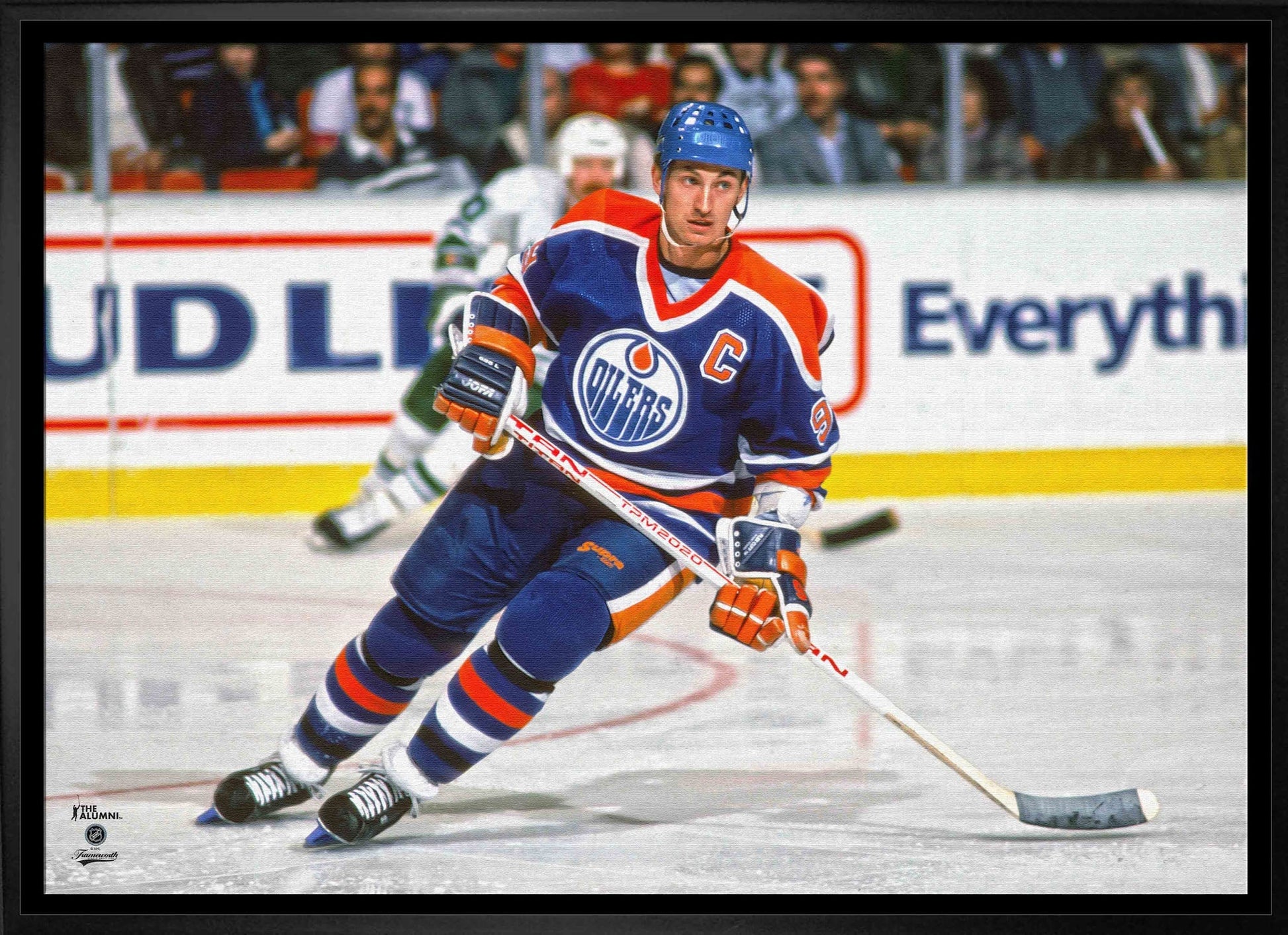 Wayne Gretzky 20x29 Framed Canvas Oilers Action - H - Jack Righteous