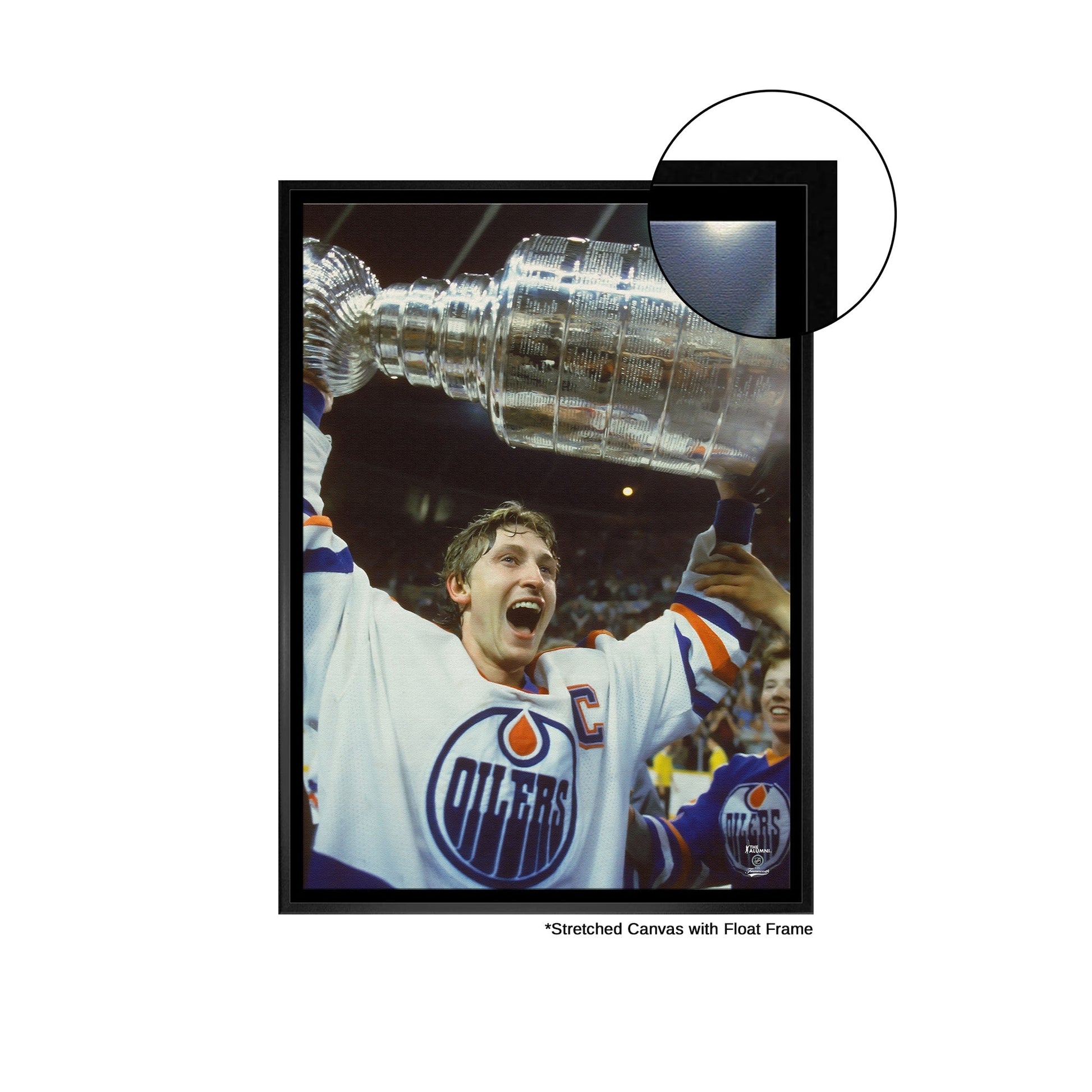 Wayne Gretzky 20x29 Framed Canvas Oilers Stanley Cup - V - Jack Righteous