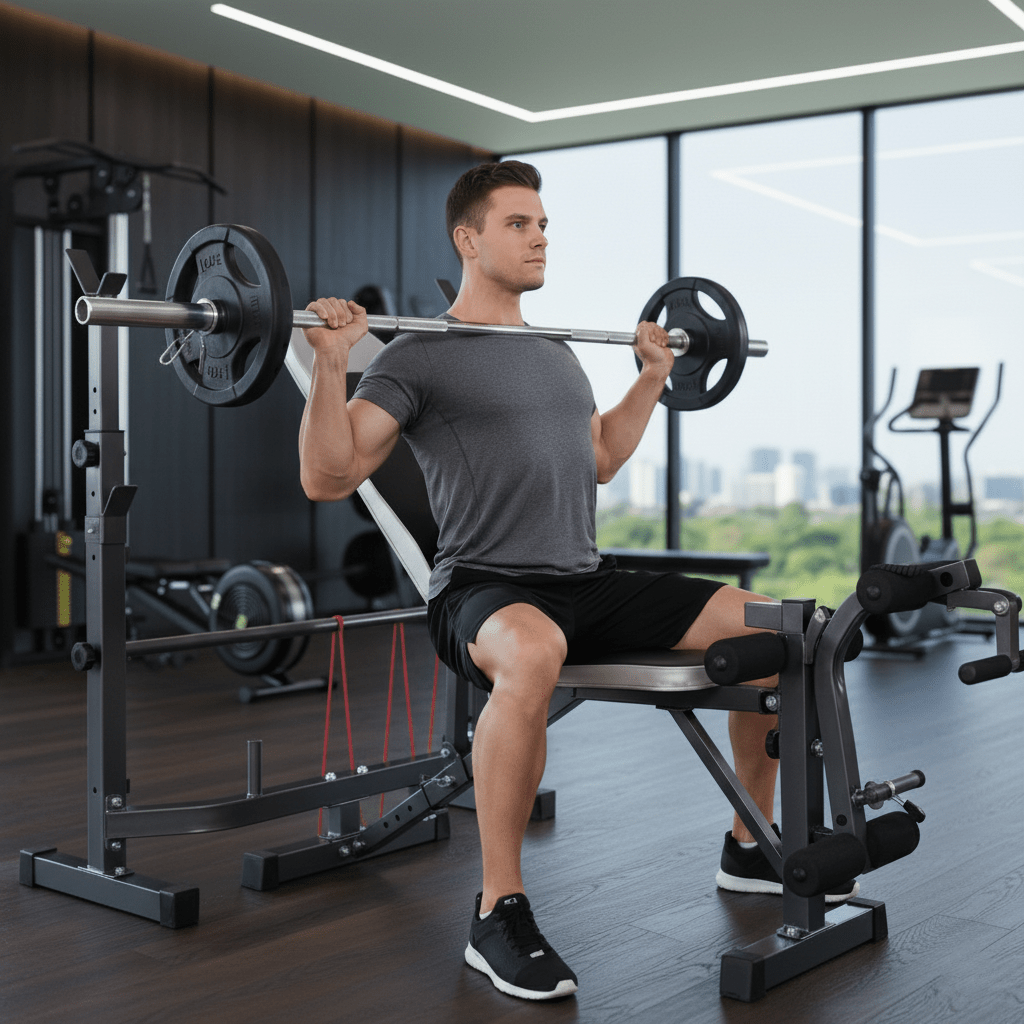 Weight Lifting Bench with Lat Pulldown Pulley &amp; Scott Bench (LHG SR - 01) - Jack Righteous