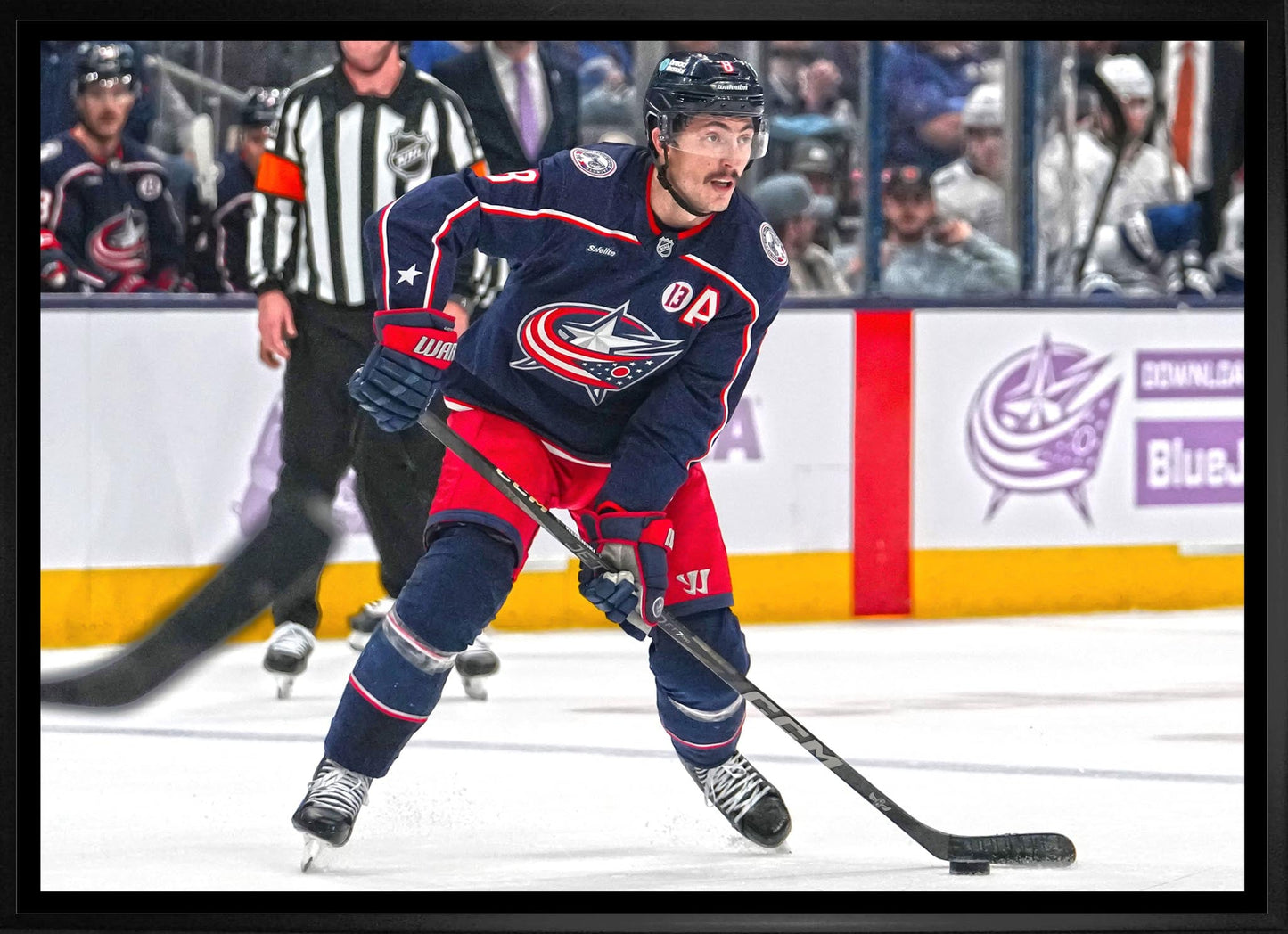 Zach Werenski 20x29 Framed Canvas Columbus Blue Jackets - Jack Righteous