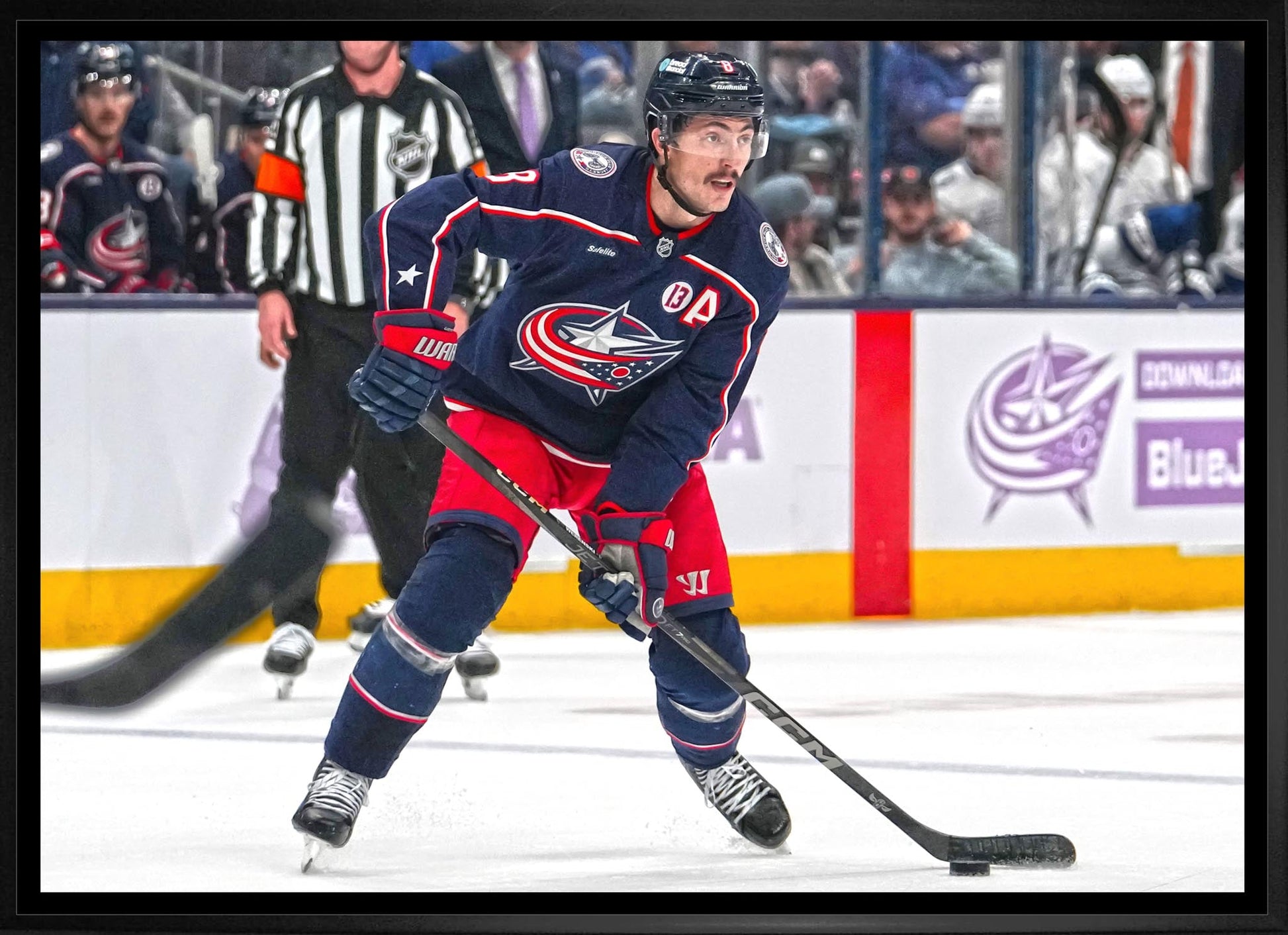 Zach Werenski 20x29 Framed Canvas Columbus Blue Jackets - Jack Righteous